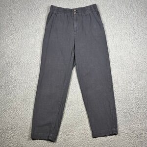 Marine Layer Linen Blend Pants Elastic Waist Mens Small Casual Charcoal Grey